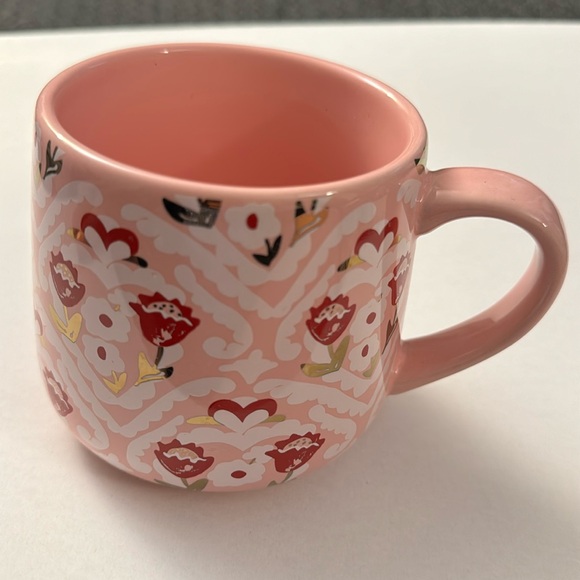Threshold Target Coffee Mug Pink with Red Flowers B49 - Picture 1 of 3